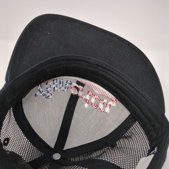 America Slideback Mesh Back Trucker Hat Black One Size Solid Pinnacle - Picture 7 of 8